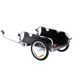 Bike Cargo Trailer, 100 lbs Load Capacity, Heavy-Duty Bicycle Wagon Cart, Foldable Compact Storage & Quick Release with Universal Hitch