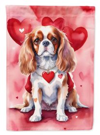 Cavalier Spaniel My Valentine Garden Flag Mailbox Flag Decorative Yard Flag Banner Outside Patio Artwork Yard Flower Beds, Garden Size, Multicolor