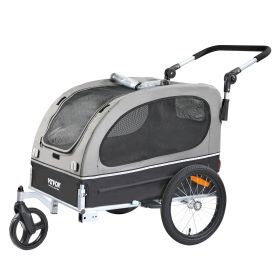 Dog Bike Trailer, Supports up to 88 lbs, 2-in-1 Pet Stroller Cart Bicycle Carrier, Easy Folding Cart Frame with Quick Release Wheels