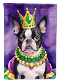 Boston Terrier King of Mardi Gras Garden Flag Mailbox Flag Decorative Yard Flag Banner Outside Patio Artwork Yard Flower Beds, Garden Size, Multicolor