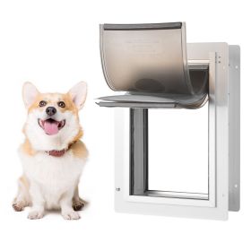 Pet Door for Wall with Lock and 3 Magnetic Flap System Metal Frame Small