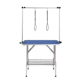 Pet Grooming Table Two Arms with Clamp, 36''x24'' Dog Grooming Station, Foldable Pets Grooming Stand for Medium and Small Dogs