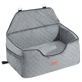 Dog Booster Car Seat Pet Car Seat for Medium Large Dog up to 55 lbs Gray