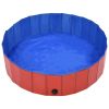 Foldable Dog Swimming Pool Red 47.2"x11.8" PVC