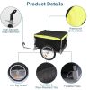 Foldable Bicycle Cargo Wagon Trailer Two-Wheel Bike Cargo Trailer with 15.8In Wheel Removable Cover 176LBS Weight Capacity