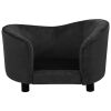 Dog Sofa Black 27.2"x19.3"x15.7" Plush