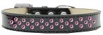 Sprinkles Ice Cream Dog Collar Bright Pink Crystals (Color/Size: Size 12 Black)