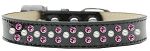 Sprinkles Ice Cream Dog Collar Pearl and Bright Pink Crystals (Color/Size: Size 12 Black)