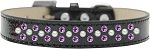 Sprinkles Ice Cream Dog Collar Pearl and Purple Crystals (Color/Size: Size 12 Black)