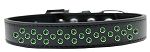 Sprinkles Dog Collar Emerald Green Crystals (Color/Size: Size 12 Black)