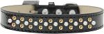 Sprinkles Ice Cream Dog Collar Pearl and Yellow Crystals (Color/Size: Size 12 Black)