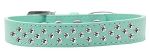 Sprinkles Dog Collar Clear Crystals (Color/Size: Size 12 Aqua)