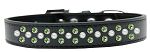 Sprinkles Dog Collar Pearl and Lime Green Crystals (Color/Size: Size 12 Black)