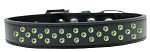 Sprinkles Dog Collar Lime Green Crystals (Color/Size: Size 12 Black)