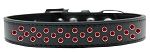 Sprinkles Dog Collar Red Crystals (Color/Size: Size 12 Black)