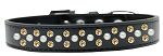 Sprinkles Dog Collar Pearl and Yellow Crystals (Color/Size: Size 12 Black)