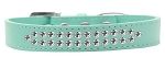 Two Row Clear Crystal (Color/Size: Size 12 Aqua Dog Collar)