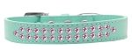 Two Row Light Pink Crystal (Color/Size: Size 12 Aqua Dog Collar)