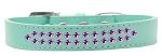 Two Row Purple Crystal (Color/Size: Size 12 Aqua Dog Collar)