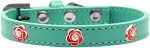 Red Rose Widget Dog Collar (Color/Size: Aqua Size 10)