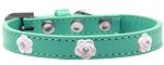 Light Pink Rose Widget Dog Collar (Color/Size: Aqua Size 10)