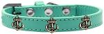 Bronze Anchor Widget Dog Collar (Color/Size: Aqua Size 10)