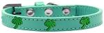 Green Palm Tree Widget Dog Collar (Color/Size: Aqua Size 10)