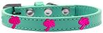 Pink Palm Tree Widget Dog Collar (Color/Size: Aqua Size 10)