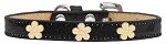 Gold Flower Widget Dog Collar (Color/Size: Black Ice Cream Size 10)