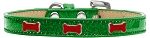 Red Bone Widget Dog Collar (Color/Size: Emerald Green Ice Cream Size 10)