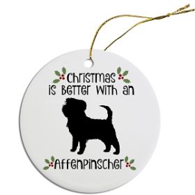 Breed Specific Round Christmas Ornament (Color/Size: Affenpinscher)