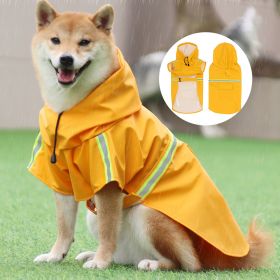 large and small dog raincoat cloak type reflective strip pet raincoat windproof rainproof dog hooded raincoat (colour: orange, size: M (2-3 kg))