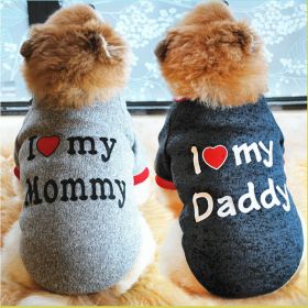 Letter Print Pet Sweater For Dog & Cat; Warm Dog Sweater Soft Cat Sweatshirt; Winter Pet Apparel (Color: Dark Grey)