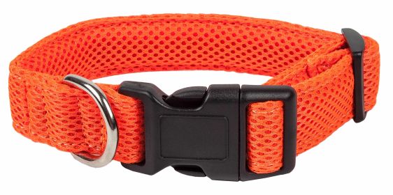 Pet Life 'Aero Mesh' 360 Degree Dual Sided Comfortable And Breathable Adjustable Mesh Dog Collar (Color: orange, size: large)