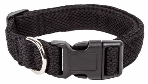 Pet Life 'Aero Mesh' 360 Degree Dual Sided Comfortable And Breathable Adjustable Mesh Dog Collar (Color: black, size: medium)