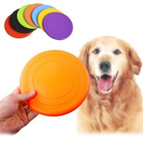 7 Colors Puppy Medium Dog Flying Disk Safety TPR Pet Interactive Toys for Large Dogs Golden Retriever Shepherd Training Supplies (Color: green, size: Diameter 17cm)