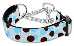 Confetti Dots Nylon Collar Martingale (Color/Size: Baby Blue Large)