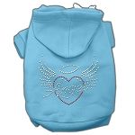 Angel Heart Rhinestone Hoodies (Color/Size: Baby Blue L)