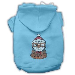 Hipster Penguin Rhinestone Dog Hoodie (Color/Size: Baby Blue L)