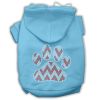 Candy Cane Chevron Paw Rhinestone Dog Hoodie