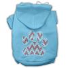 Candy Cane Chevron Paw Rhinestone Dog Hoodie