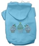 Christmas Cupcakes Rhinestone Hoodie (Color/Size: Baby Blue L)