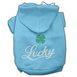 Lucky Rhinestone Hoodies (Color/Size: Baby Blue L)