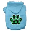 Argyle Paw Green Screen Print Pet Hoodies