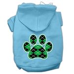 Argyle Paw Green Screen Print Pet Hoodies (Color/Size: Baby Blue Size Lg)