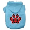 Argyle Paw Red Screen Print Pet Hoodies