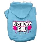 Birthday Girl Screen Print Pet Hoodies (Color/Size: Baby Blue Size Lg)