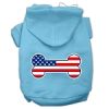 Bone Shaped American Flag Screen Print Pet Hoodies