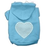 Chevron Heart Screen Print Dog Pet Hoodies (Color/Size: Baby Blue Size Lg)