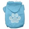 Chevron Paw Screen Print Pet Hoodies